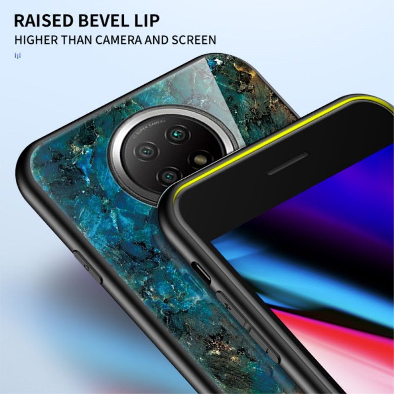 Hoesje voor Xiaomi Redmi Note 9 5G / Note 9T 5G Wit Zwart Premium Kleuren Gehard Glas