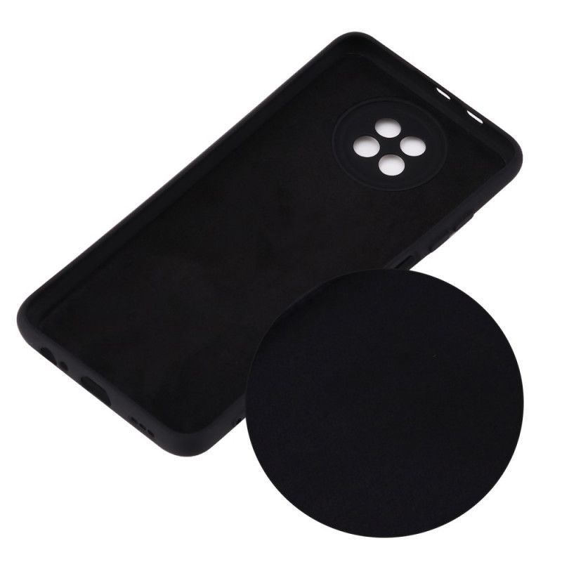 Hoesje Xiaomi Redmi Note 9 5G / Note 9T 5G Rood Zwart Vloeibare Siliconen En Riem