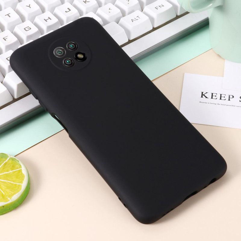 Hoesje Xiaomi Redmi Note 9 5G / Note 9T 5G Rood Zwart Vloeibare Siliconen En Riem