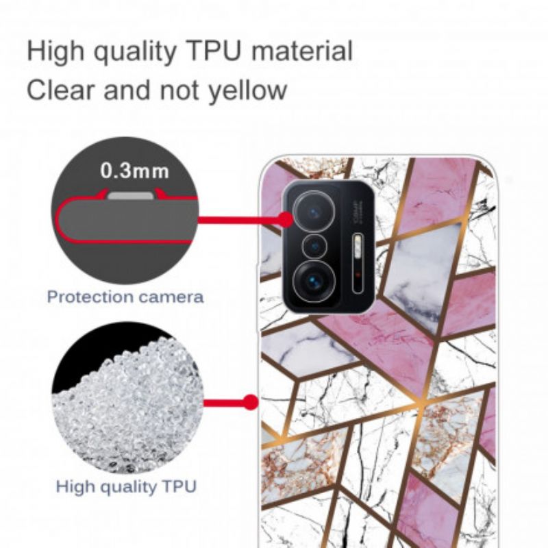 Case Hoesje Xiaomi Mi 11t / 11t Pro Telefoonhoesje Geometrisch Marmer