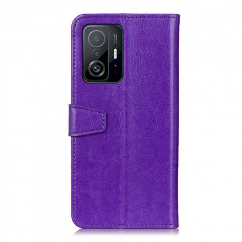 Flip Case Leren Xiaomi Mi 11t / 11t Pro Eenvoudig Glanzend Leereffect