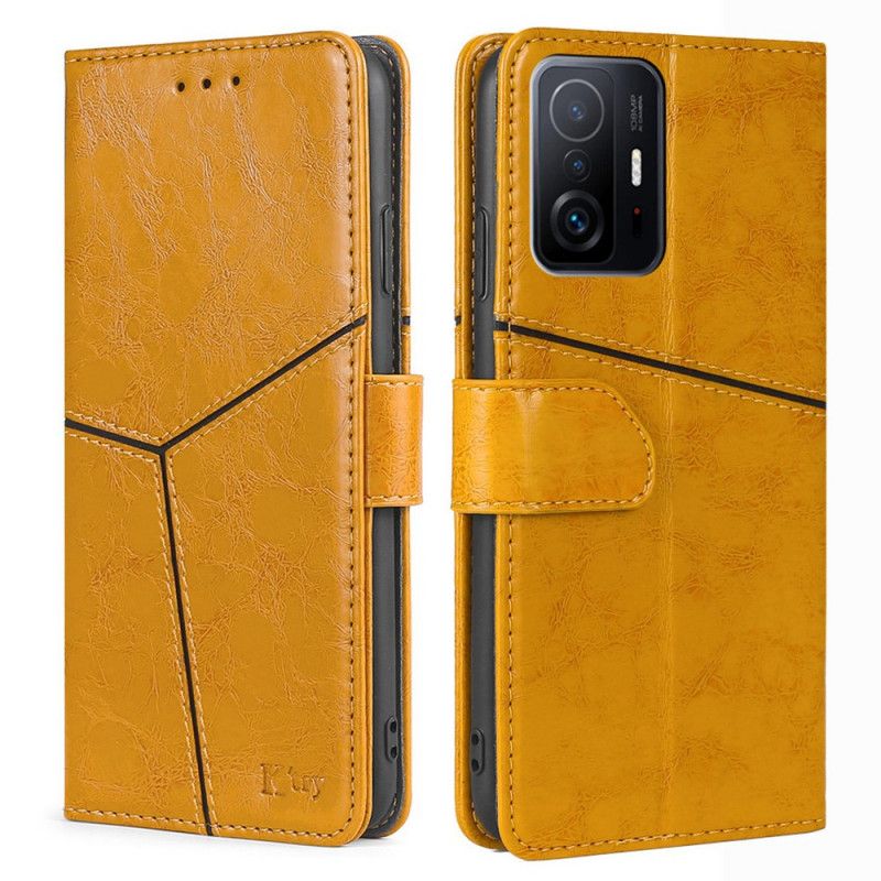 Flip Case Leren Xiaomi Mi 11t / 11t Pro Geometrisch Leereffect