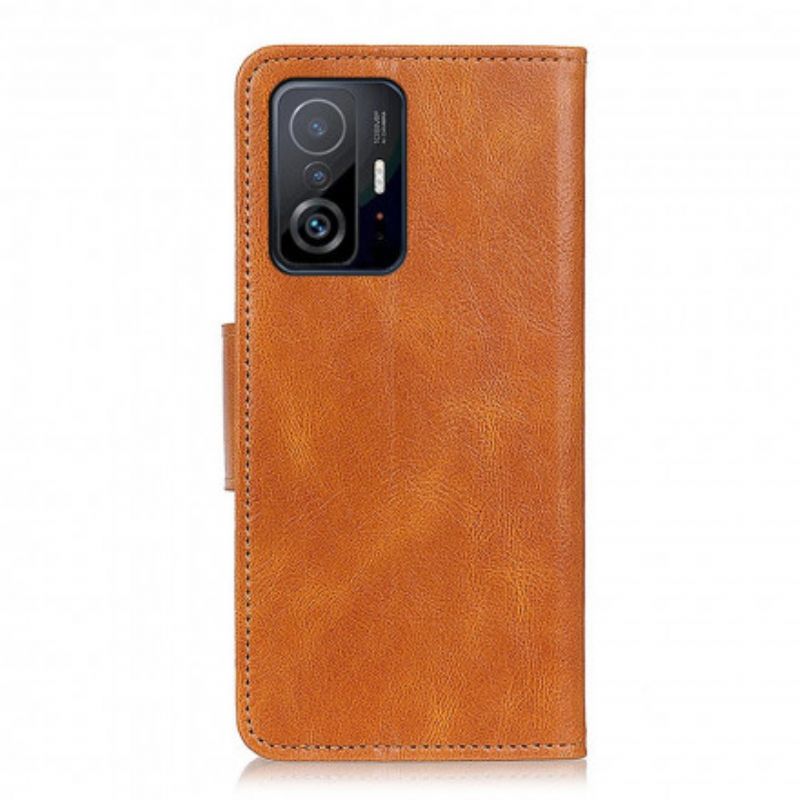 Folio-hoesje Xiaomi Mi 11t / 11t Pro Telefoonhoesje Omkeerbare Sluiting Met Leereffect