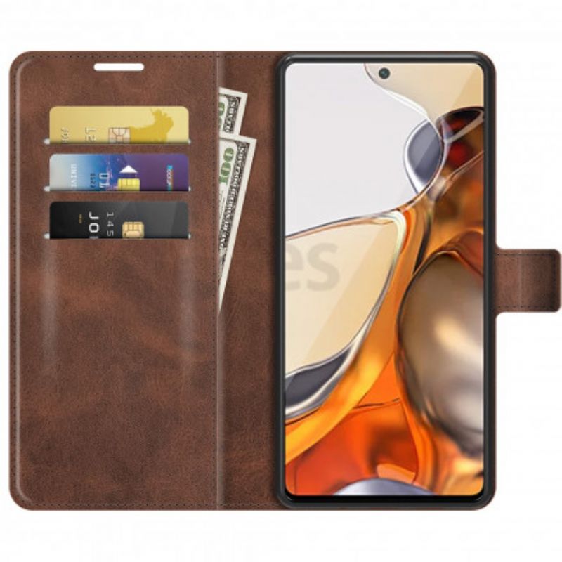 Folio-hoesje Xiaomi Mi 11t / 11t Pro Telefoonhoesje Slank Extreem Leereffect