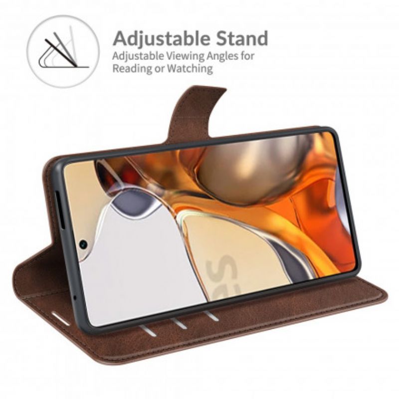Folio-hoesje Xiaomi Mi 11t / 11t Pro Telefoonhoesje Slank Extreem Leereffect