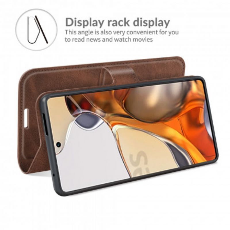 Folio-hoesje Xiaomi Mi 11t / 11t Pro Telefoonhoesje Slank Extreem Leereffect