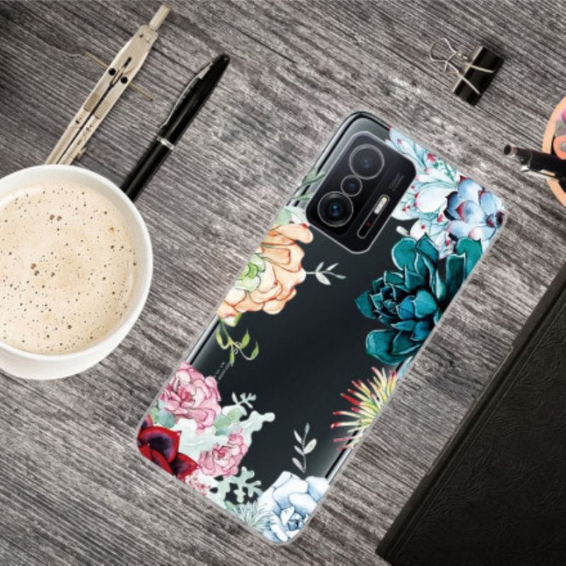 Hoesje Voor Xiaomi Mi 11t / 11t Pro Naadloze Aquarel Bloemen