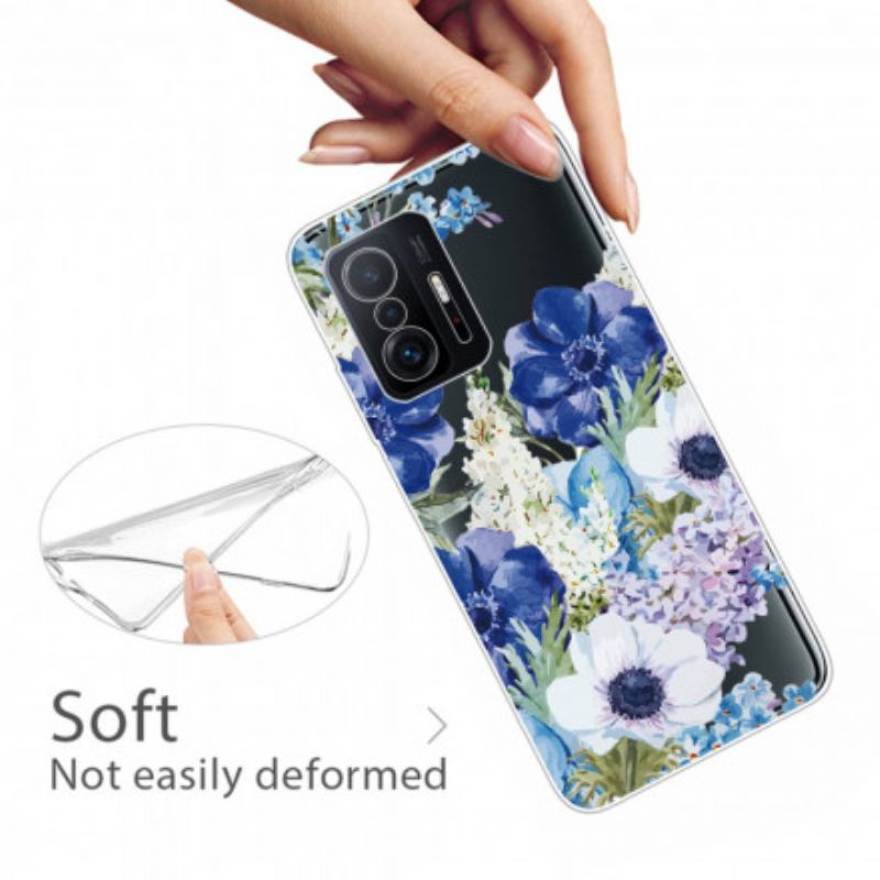 Hoesje Xiaomi Mi 11t / 11t Pro Naadloze Blauwe Bloemen Aquarel