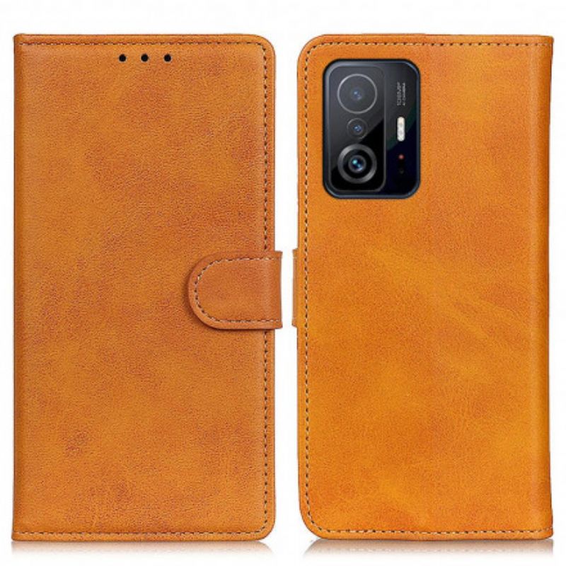 Leren Hoesje Voor Xiaomi Mi 11t / 11t Pro Retro Mat Leereffect