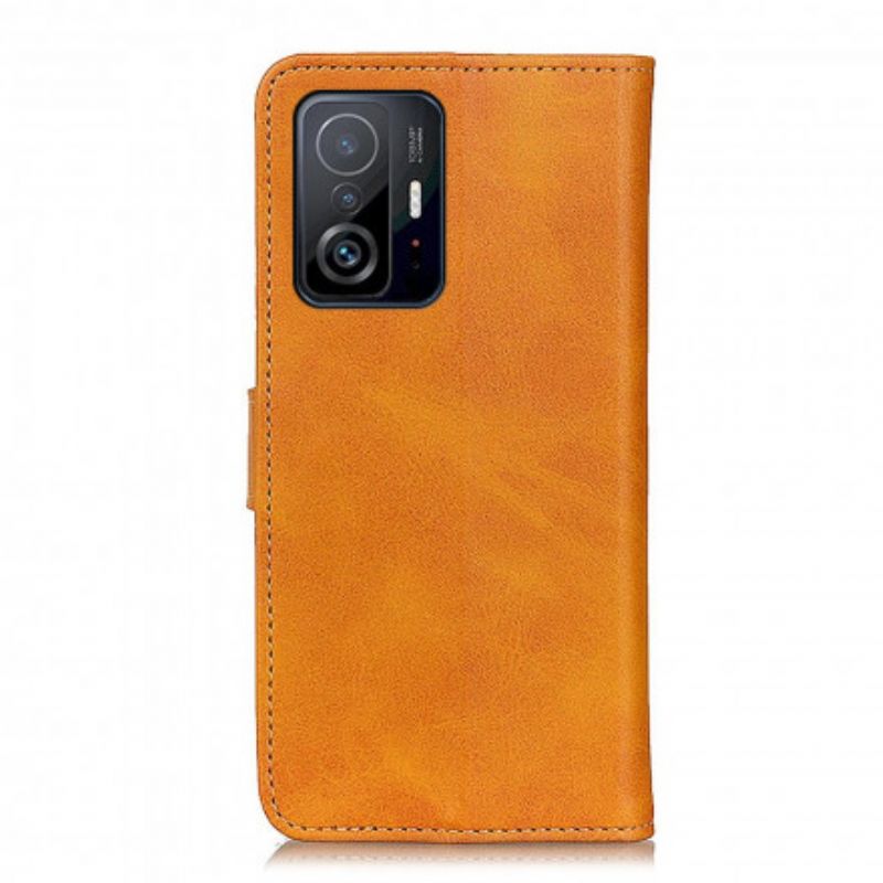 Leren Hoesje Voor Xiaomi Mi 11t / 11t Pro Retro Mat Leereffect