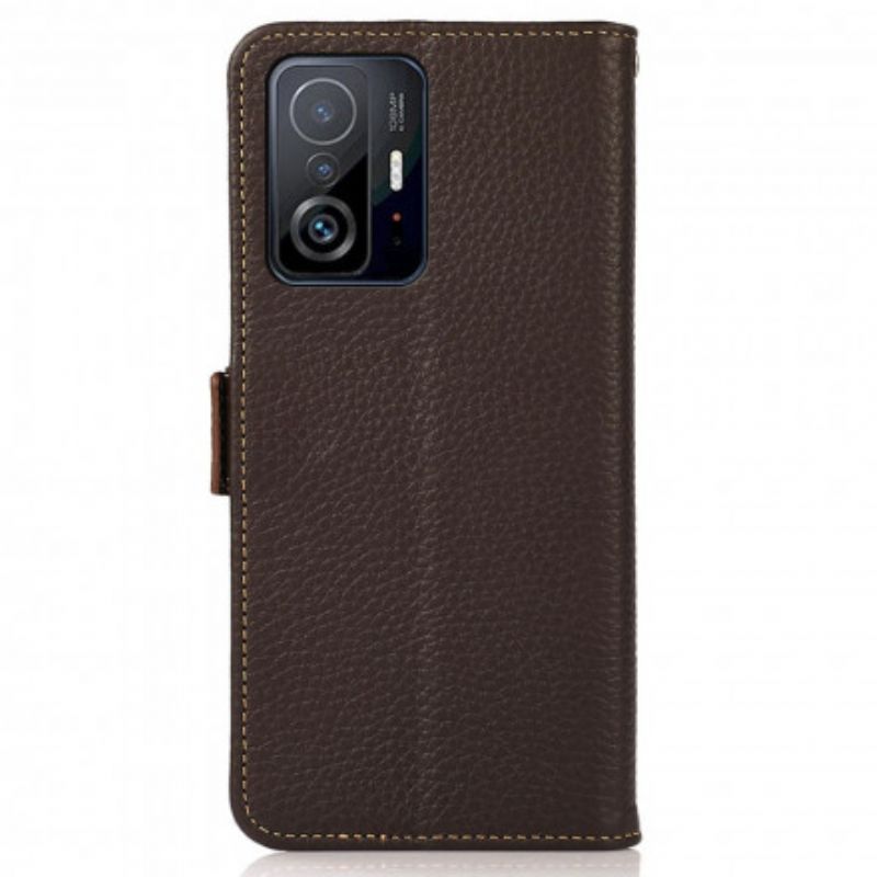Leren Hoesje Xiaomi Mi 11t / 11t Pro Litchi Leder Khazneh Rfid Bescherming Hoesje