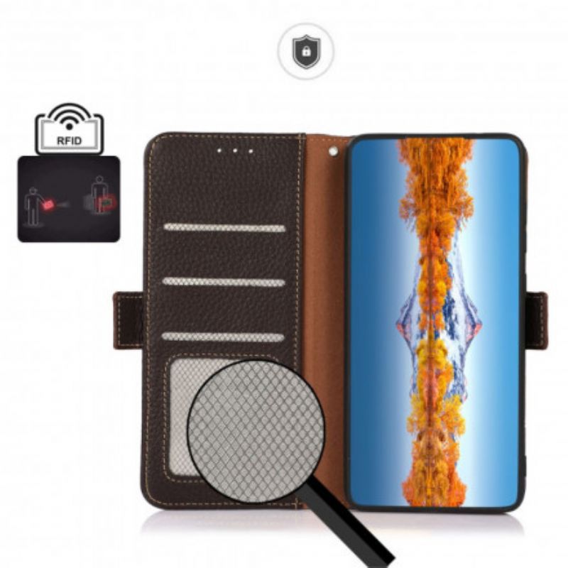 Leren Hoesje Xiaomi Mi 11t / 11t Pro Litchi Leder Khazneh Rfid Bescherming Hoesje