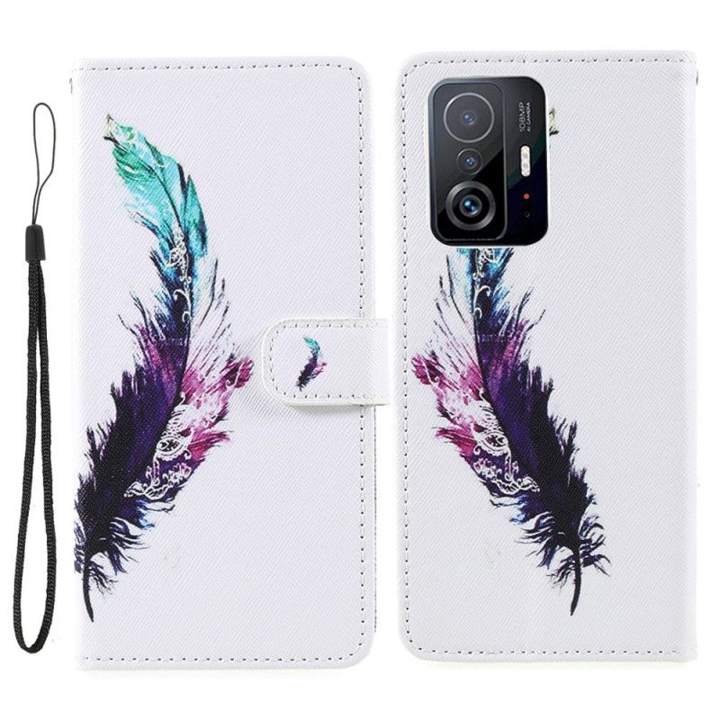 Leren Hoesje Xiaomi Mi 11t / 11t Pro Riem Veer Bescherming Hoesje