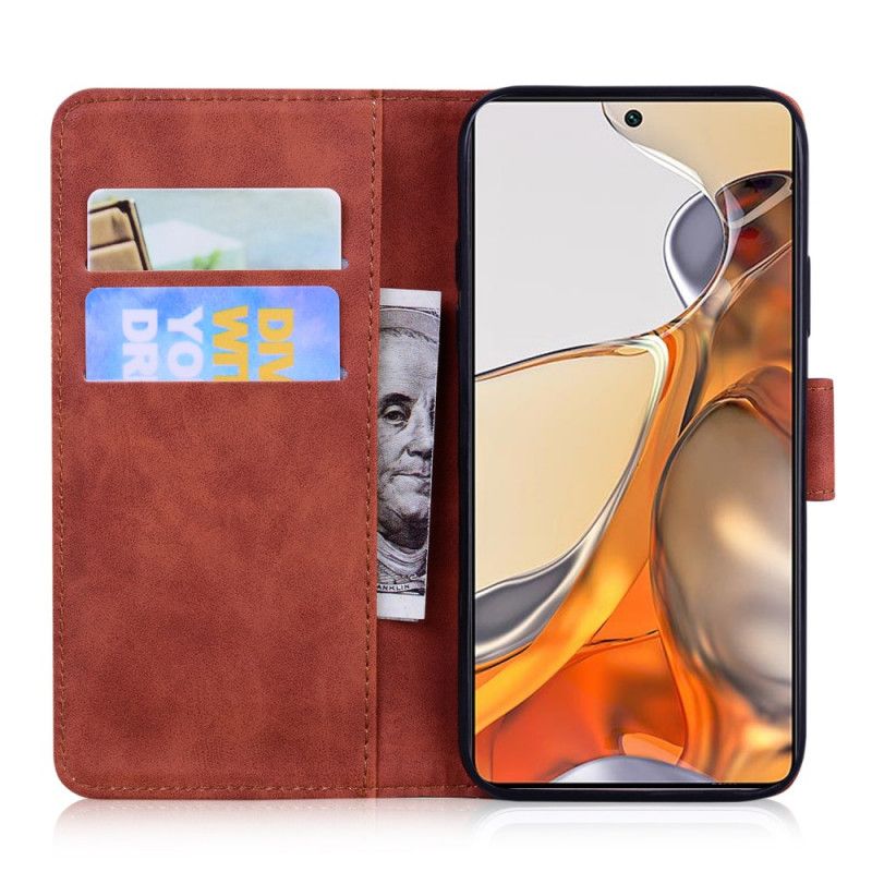 Leren Hoesje Xiaomi Mi 11t / 11t Pro Tijger Gezicht Afdrukken