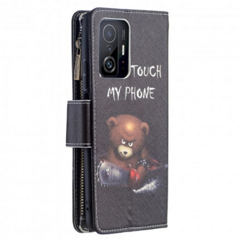 Leren Hoesje Xiaomi Mi 11t / 11t Pro Zakbeer Met Rits Bescherming Hoesje