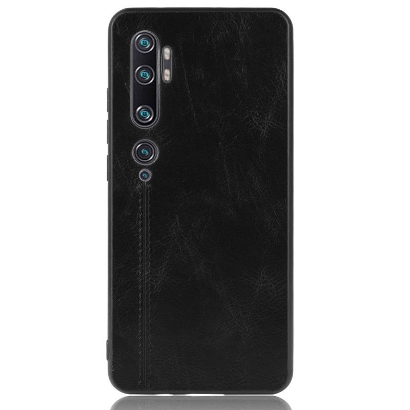Case Hoesje Xiaomi Mi Note 10 / 10 Pro Rood Zwart Telefoonhoesje Gestikt Leereffect