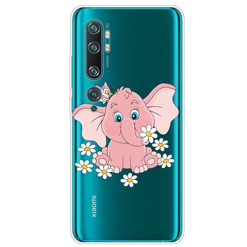 Case Hoesje Xiaomi Mi Note 10 / 10 Pro Telefoonhoesje Transparant Roze Olifant
