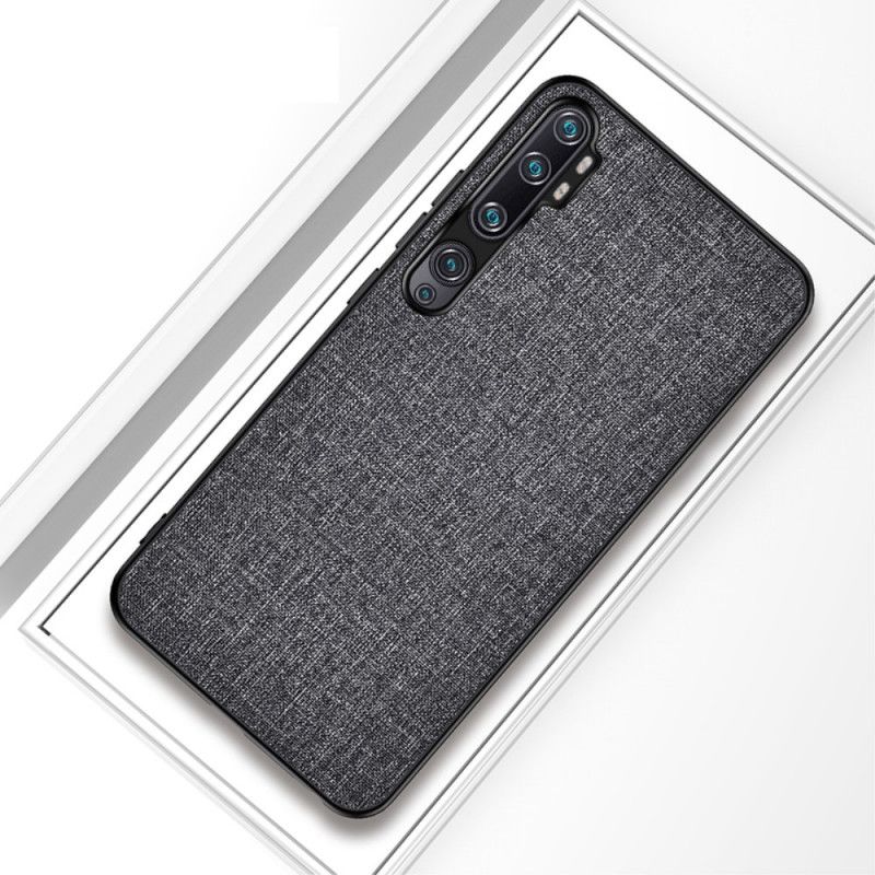 Cover Hoesje Xiaomi Mi Note 10 / 10 Pro Grijs Zwart Telefoonhoesje Stof Textuur