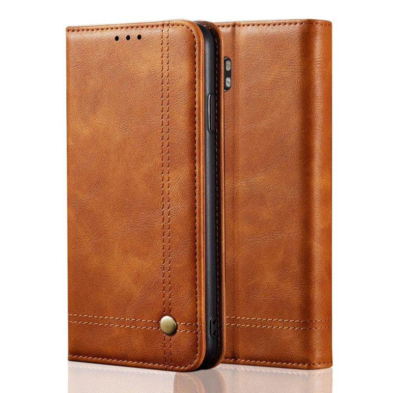 Folio-hoesje Xiaomi Mi Note 10 / 10 Pro Rood Zwart Gestikt Leereffect