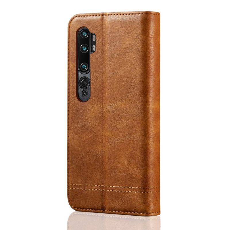 Folio-hoesje Xiaomi Mi Note 10 / 10 Pro Rood Zwart Gestikt Leereffect