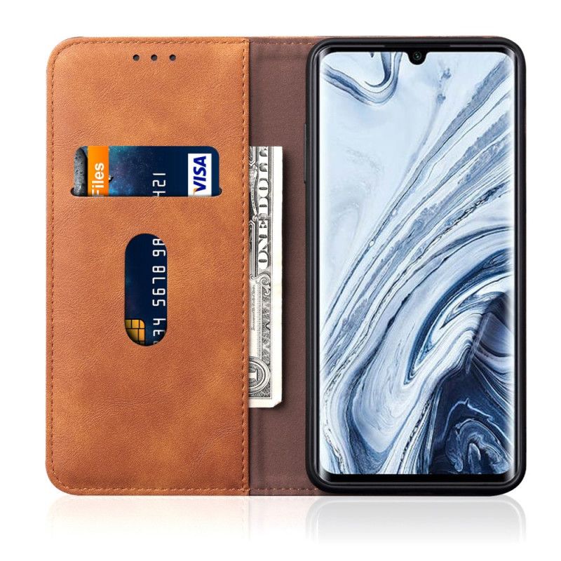 Folio-hoesje Xiaomi Mi Note 10 / 10 Pro Rood Zwart Gestikt Leereffect