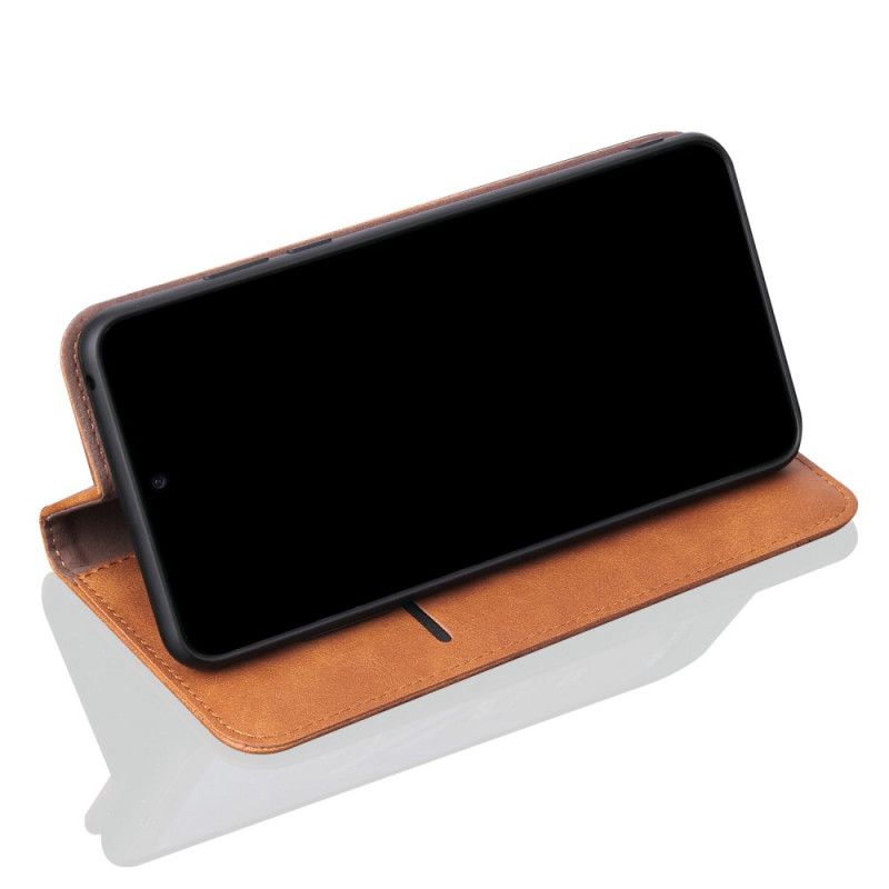 Folio-hoesje Xiaomi Mi Note 10 / 10 Pro Rood Zwart Gestikt Leereffect