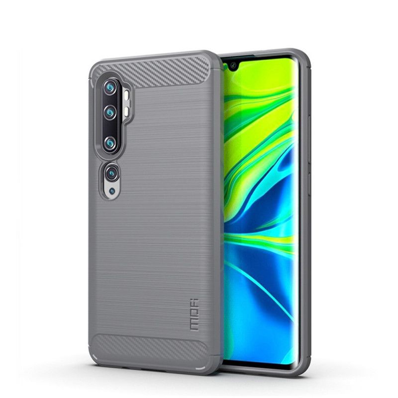 Hoesje Xiaomi Mi Note 10 / 10 Pro Grijs Zwart Mofi Geborstelde Koolstofvezel