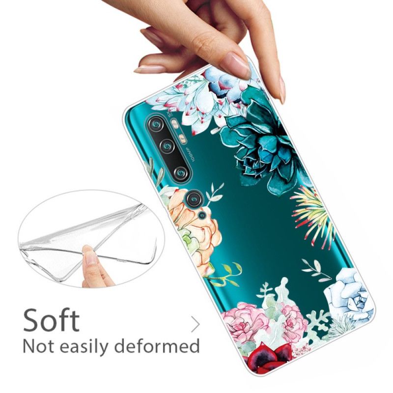 Hoesje Xiaomi Mi Note 10 / 10 Pro Transparante Aquarelbloemen