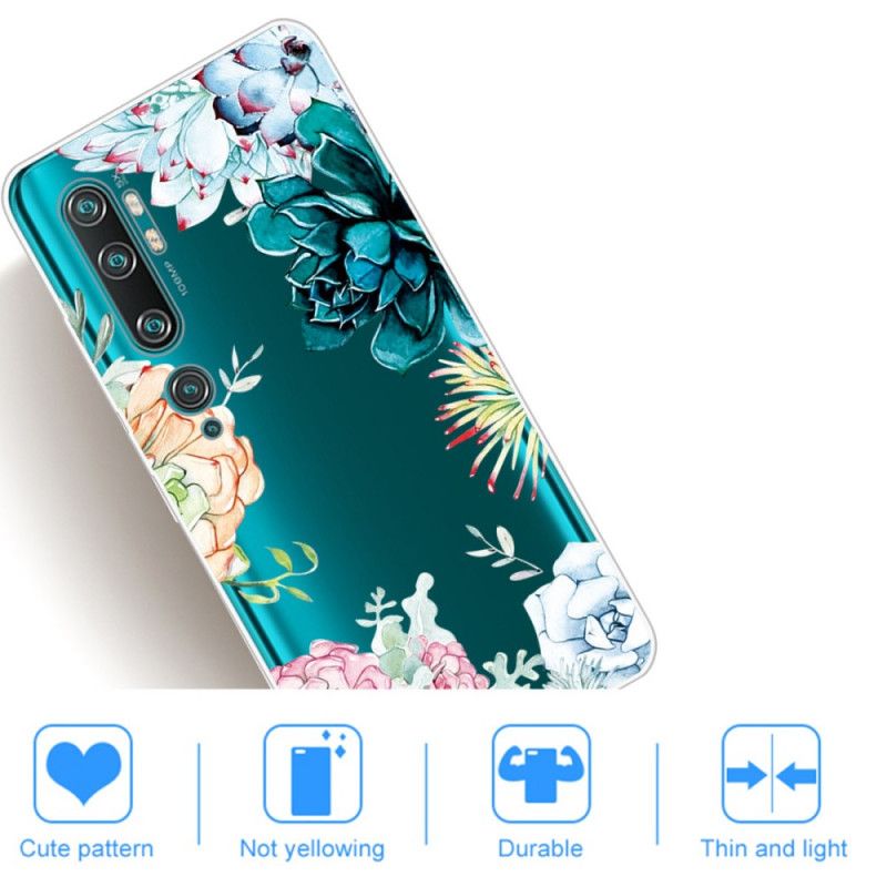 Hoesje Xiaomi Mi Note 10 / 10 Pro Transparante Aquarelbloemen