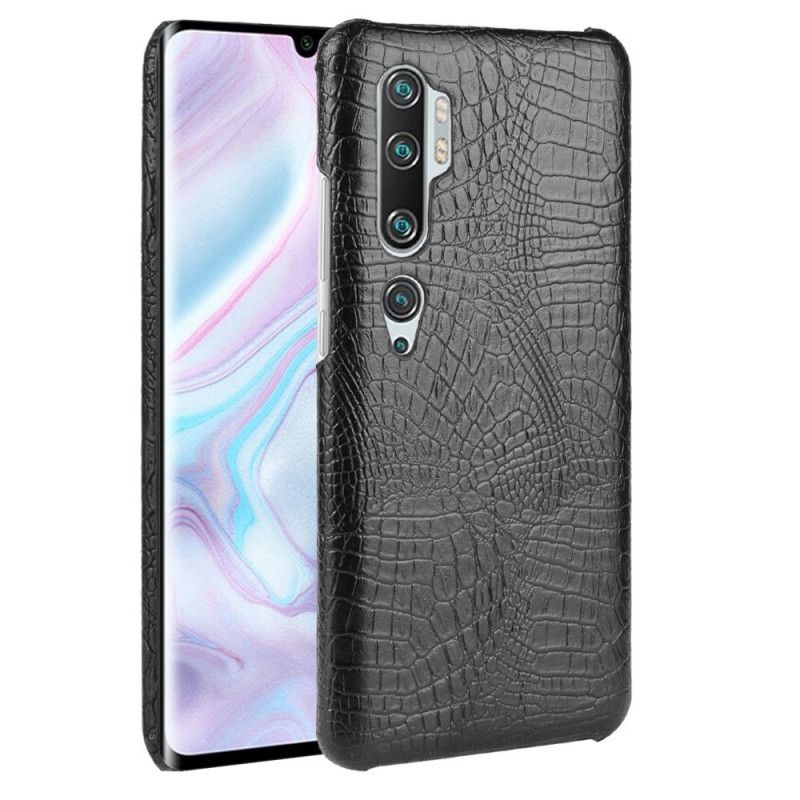 Hoesje Xiaomi Mi Note 10 / 10 Pro Wit Zwart Krokodillenhuidstijl