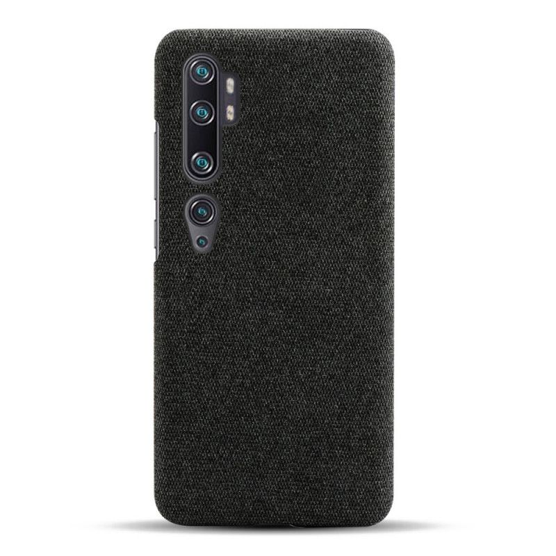 Hoesje Xiaomi Mi Note 10 / 10 Pro Wit Zwart Ksq Stof Textuur