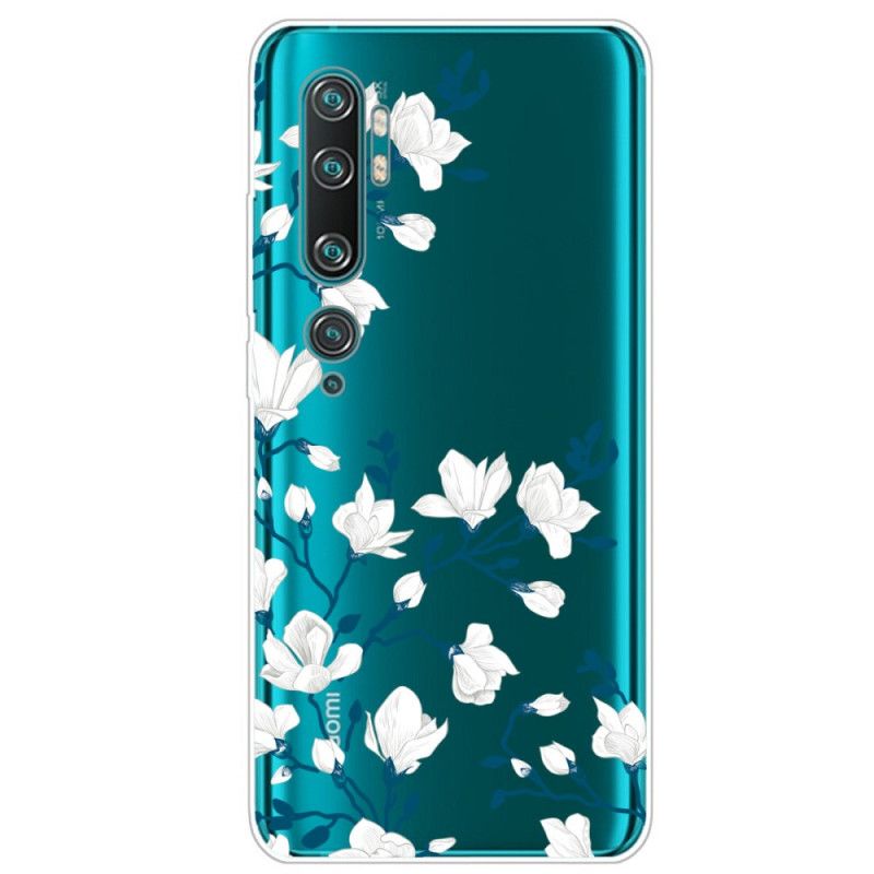 Hoesje Xiaomi Mi Note 10 / 10 Pro Witte Bloemen