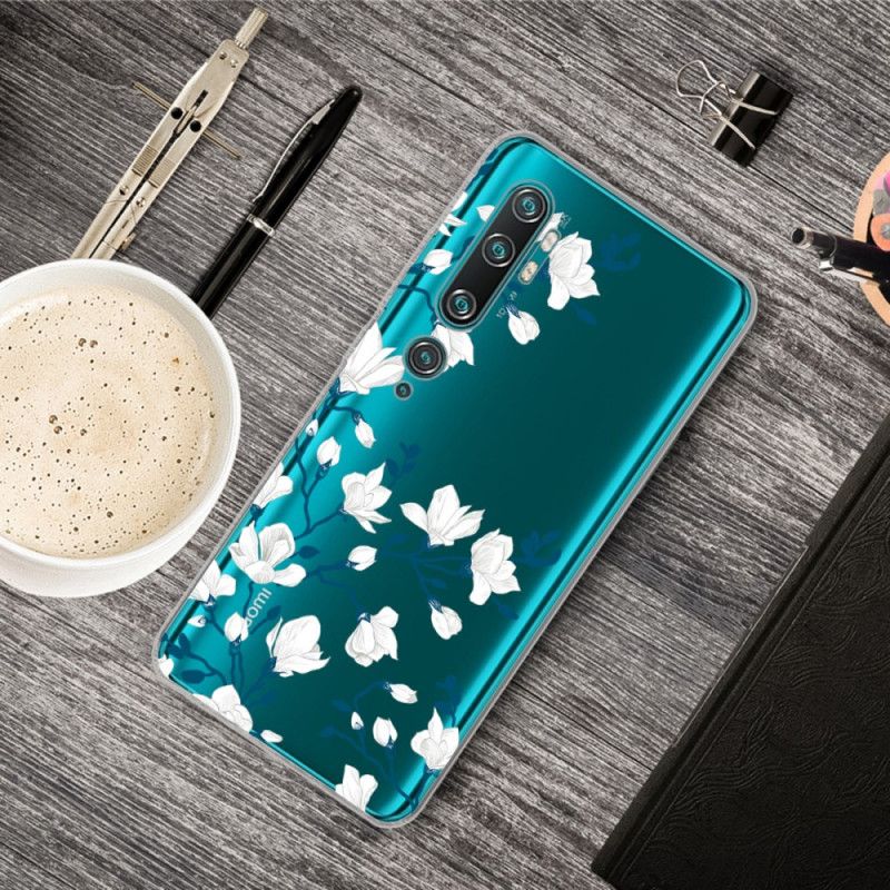 Hoesje Xiaomi Mi Note 10 / 10 Pro Witte Bloemen