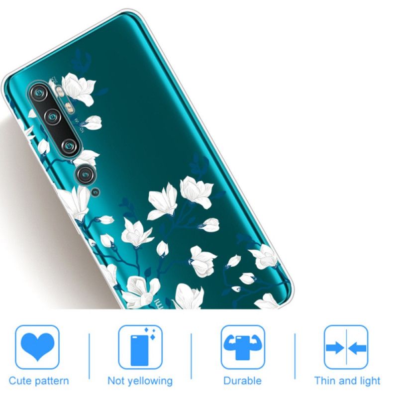 Hoesje Xiaomi Mi Note 10 / 10 Pro Witte Bloemen