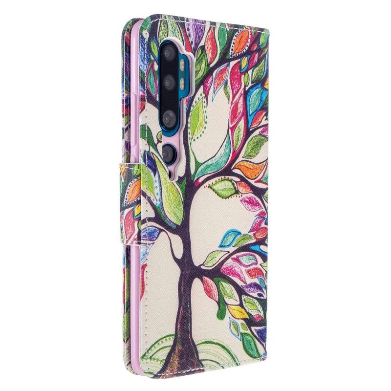 Leren Hoesje voor Xiaomi Mi Note 10 / 10 Pro Gekleurde Boom