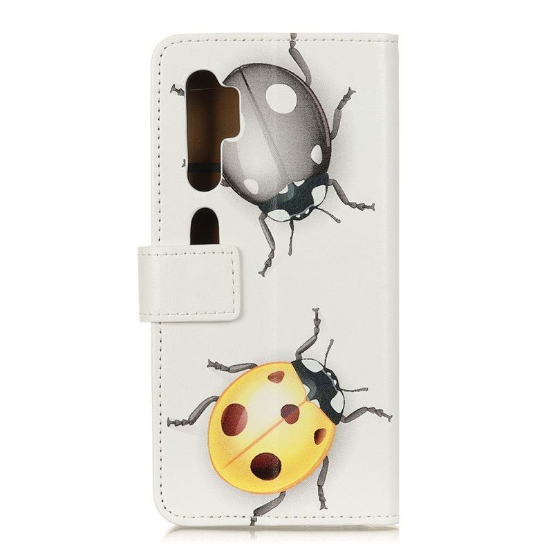 Leren Hoesje voor Xiaomi Mi Note 10 / 10 Pro Lieveheersbeestjes