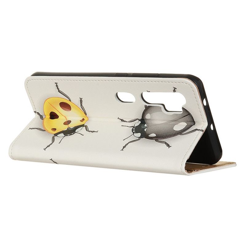 Leren Hoesje voor Xiaomi Mi Note 10 / 10 Pro Lieveheersbeestjes