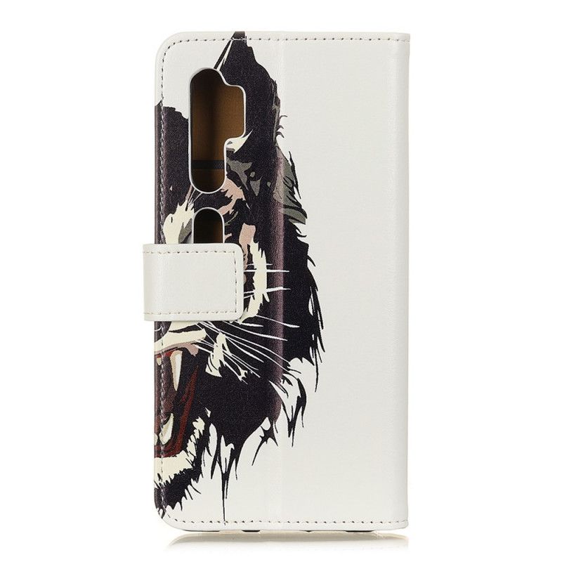 Leren Hoesje voor Xiaomi Mi Note 10 / 10 Pro Woeste Tijger