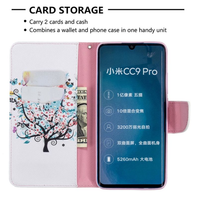 Leren Hoesje Xiaomi Mi Note 10 / 10 Pro Bloemrijke Boom