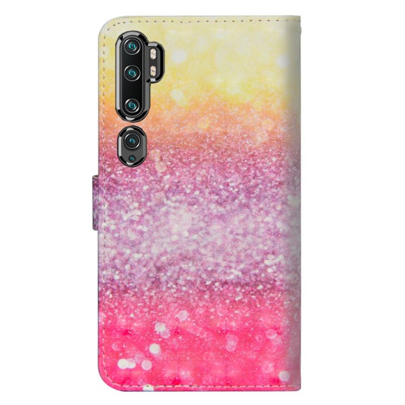 Leren Hoesje Xiaomi Mi Note 10 / 10 Pro Magenta Glitterverloop
