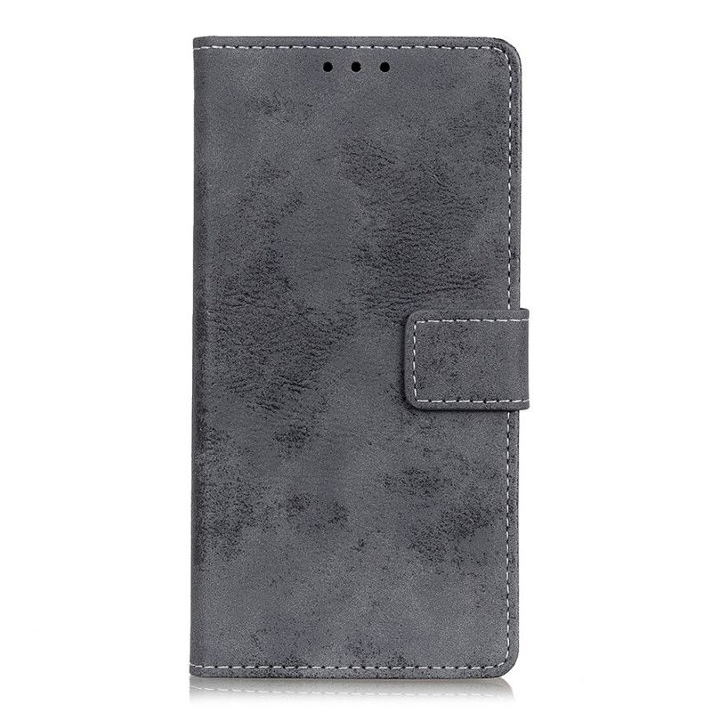 Leren Hoesje Xiaomi Mi Note 10 / 10 Pro Magenta Grijs Telefoonhoesje Vintage Kunstleer