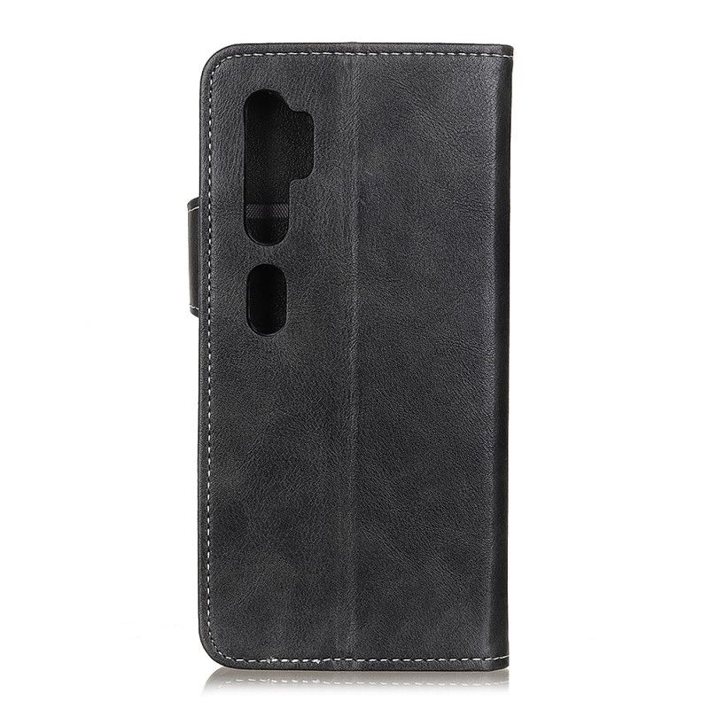 Leren Hoesje Xiaomi Mi Note 10 / 10 Pro Rood Zwart Artistiek Knopen Aannaaien