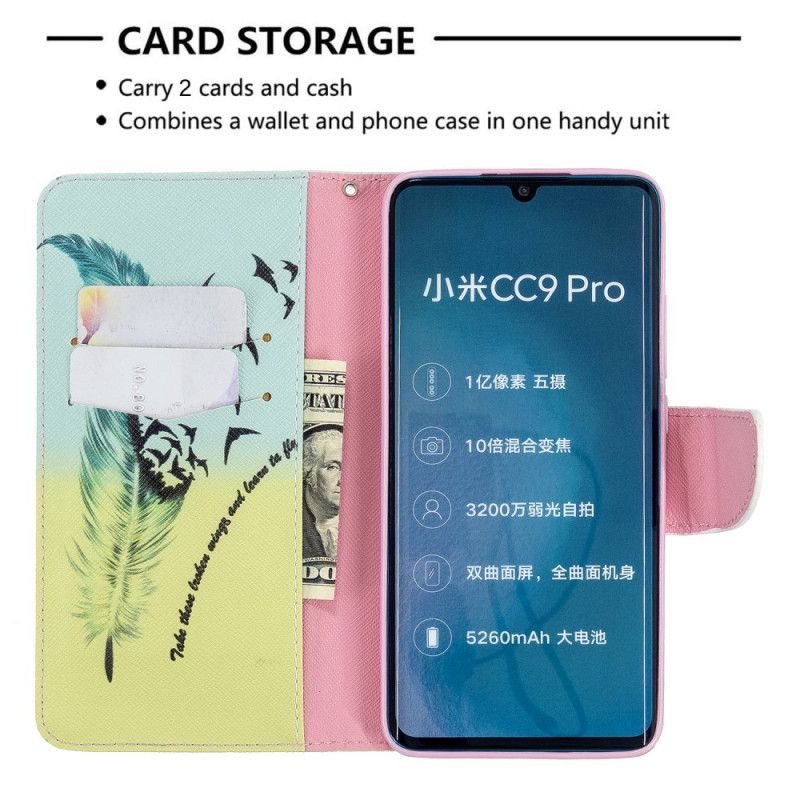 Leren Hoesje Xiaomi Mi Note 10 / 10 Pro Leren Vliegen