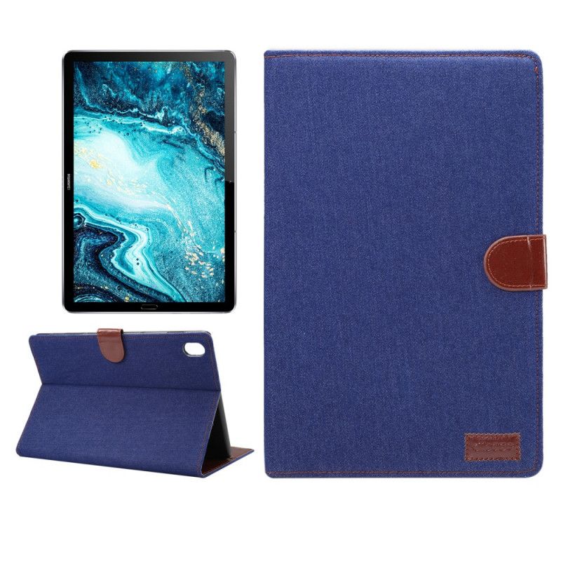 Bescherming Hoesje Huawei MediaPad M6 10.8'' Donkerblauw Zwart Spijkerbroek
