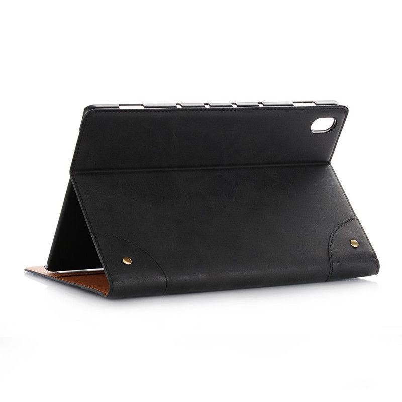 Cover Huawei MediaPad M6 10.8'' Grijs Zwart Vintage Kunstleren Klinknagels
