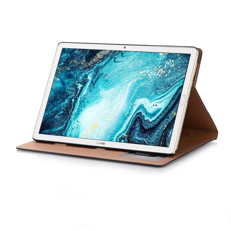 Cover Huawei MediaPad M6 10.8'' Grijs Zwart Vintage Kunstleren Klinknagels