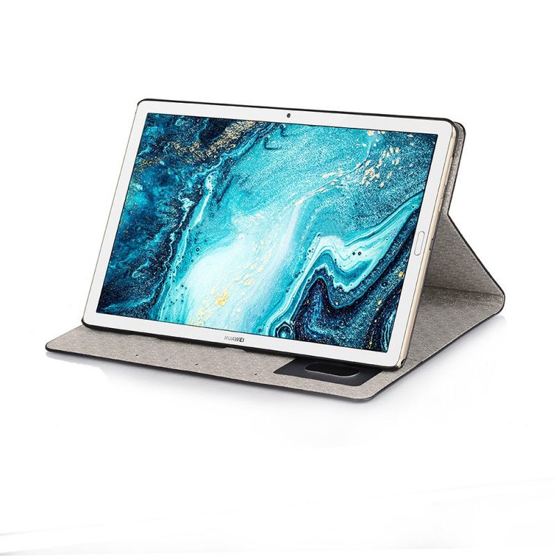 Cover voor Huawei MediaPad M6 10.8'' Rood Zwart Krokodillentextuur