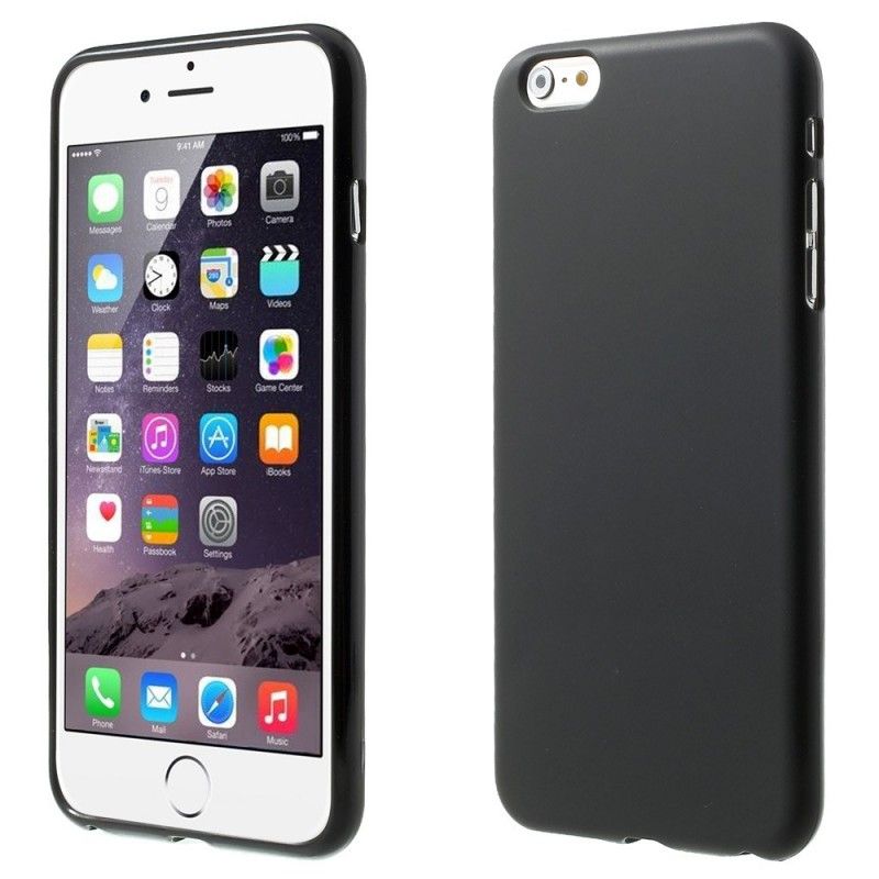Case Hoesje iPhone 6 / 6S Plus Zwart Telefoonhoesje Matte Siliconen