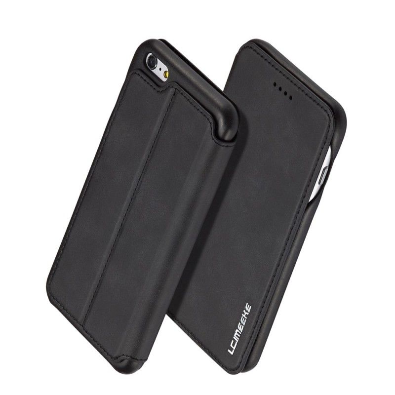 Folio-hoesje iPhone 6 / 6S Plus Rood Zwart Lc.Imeeke Leereffect