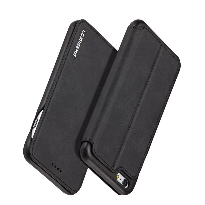 Folio-hoesje iPhone 6 / 6S Plus Rood Zwart Lc.Imeeke Leereffect